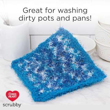 Red Heart Scrubby Capri Yarn - 3 Pack of 85g/3oz - Polyester - 4 Medium (Worsted) - 78 Yards - Knitt...