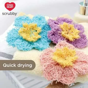 Red Heart Scrubby Capri Yarn - 3 Pack of 85g/3oz - Polyester - 4 Medium (Worsted) - 78 Yards - Knitting/Crochet