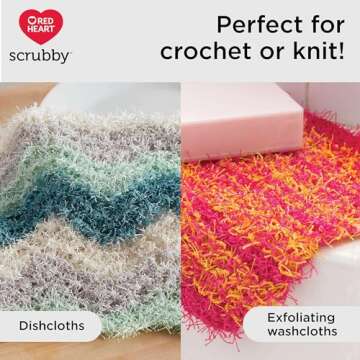 Red Heart Scrubby Capri Yarn - 3 Pack of 85g/3oz - Polyester - 4 Medium (Worsted) - 78 Yards - Knitting/Crochet