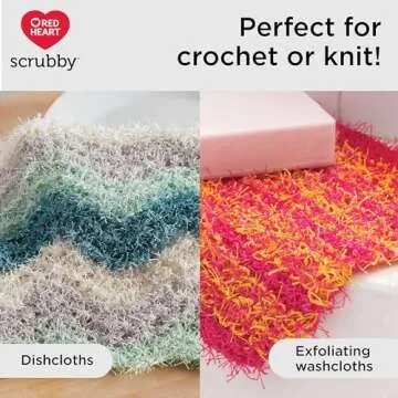 Red Heart Scrubby Capri Yarn - 3 Pack of 85g/3oz - Polyester - 4 Medium (Worsted) - 78 Yards - Knitting/Crochet