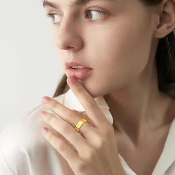 Love Friendship Gold Rings for Women:Wedding Band 18k Gold Ring Cubic Zirconia Stainless Steel Promise Ring Jewelry Birthday Gifts for Women,Size 6-10