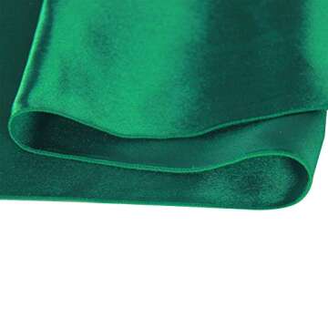 WELMATCH Hunter Green Satin Table Runners - 5 pcs Wedding Banquet Party Event Decoration Table Runne...