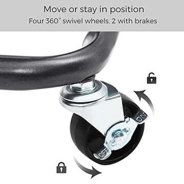 SONGMICS 3-Tier Metal Rolling Cart, Utility Cart, Kitchen Cart with Adjustable Shelves, Storage Trolley with 2 Brakes, Easy Assembly, for Kitchen, Office, Bathroom, Gray UBSC60GS