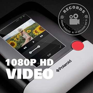 Polaroid Pop Wireless Portable Instant 3x4 Photo Printer & Digital 20MP Camera with Touchscreen Display (White) Built-in Wi-Fi, 1080p HD Video