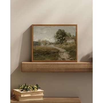 InSimSea Framed Canvas Wall Art – Vintage Rural Landscape Decor