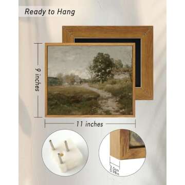 Framed Vintage Landscape Canvas Wall Art – 9x11