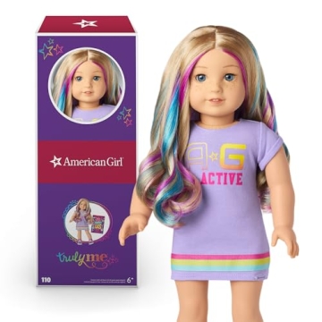 American Girl Truly Me 18-inch Doll #110 with Blue Eyes, Blonde Hair w/Highlights, Light Skin, T-shi...