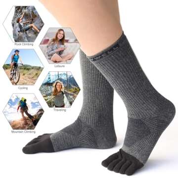 VWELL Toe Socks for Men - Comfortable and Breathable Running Socks