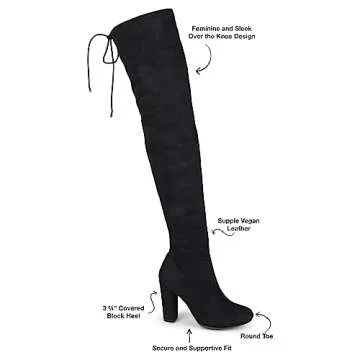 Journee Collection Women's Maya Stylish Block Heel Over The Knee Boots