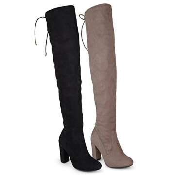 Journee Collection Womens Maya Block Heel Over The Knee Boots - 8.5 - Black