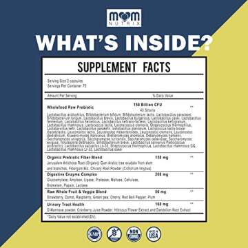 Probiotics 150 Billion CFU - 40 Strain Probiotics for Women, Probiotics for Men and Adults - Shelf Stable Probiotic with Organic Prebiotic - Acidophilus Probiotic - 150 Capsules - Made in USA