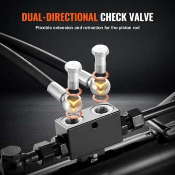 VEVOR Hydraulic Top Link Cat.1-1 (11 in, 20-7/8~31-7/8 in), Hydraulic Cylinder with 2 Hoses & G3/8" Check Valve