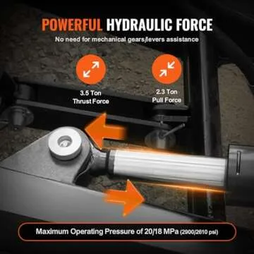 VEVOR Hydraulic Top Link Cat.1-1 (11 in, 20-7/8~31-7/8 in), Hydraulic Cylinder with 2 Hoses & G3/8" Check Valve