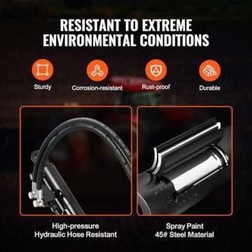 VEVOR Hydraulic Top Link Cat.1-1 (11 in, 20-7/8~31-7/8 in), Hydraulic Cylinder with 2 Hoses & G3/8" Check Valve