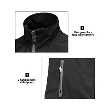 Little Donkey Andy Women's Lightweight Softshell Vest, Windproof Sleeveless Jacket for Running Hiking Travel, Black L