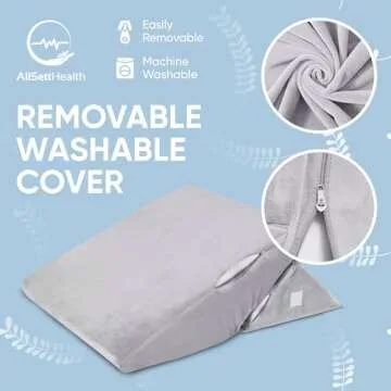 AllSett Health Adjustable Bed Wedge Pillow for Sleep Apnea, 7 in 1 Body Positioner Bed Wedge Pillow for Sleeping, Acid Reflux Pillow, GERD, Anti Snore Sleep Apnea Pillow, Heartburn