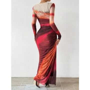 Stylish LIGHT DOT Women's Printed Bodycon Dress Red