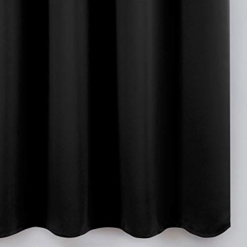 LEMOMO Blackout Curtains 52 x 84 inch/Black Curtains Set of 2 Panels/Thermal Insulated Room Darkening Curtains for Bedroom
