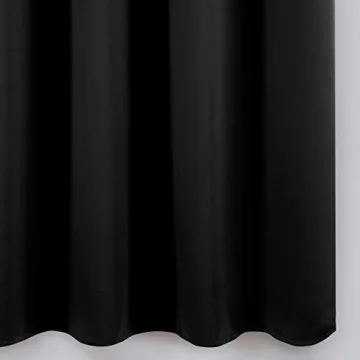 LEMOMO Blackout Curtains 52 x 84 inch/Black Curtains Set of 2 Panels/Thermal Insulated Room Darkening Curtains for Bedroom
