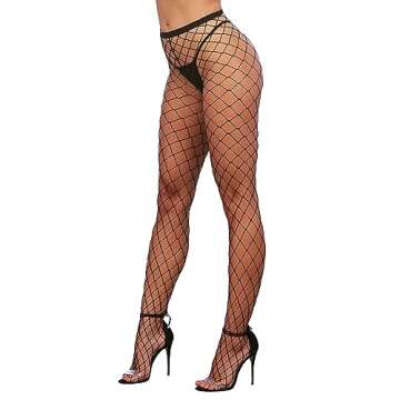 Dreamgirl Women's Standard Sheer Thigh High Pantyhose Hosiery Nylons Stockings with Comfort Lace Top...