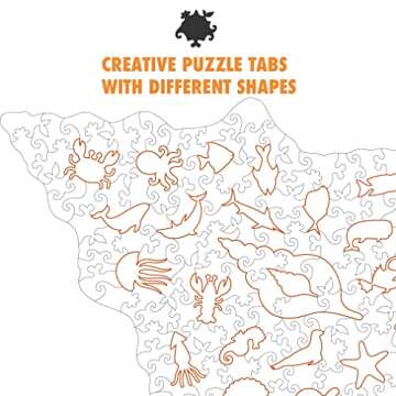 Conch Shell Wooden Jigsaw Puzzle 179 Pieces, 17.2"x17.3" with Unique Shapes for Adults by WoodGalaxy