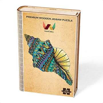Conch Shell Wooden Jigsaw Puzzle 179 Pieces, 17.2"x17.3" with Unique Shapes for Adults by WoodGalaxy