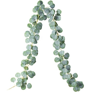 PARTY JOY Artificial Vines Faux Silk Eucalyptus Garland Greenery Wedding Backdrop Arch Wall Decor (Green Normal Package, 1)