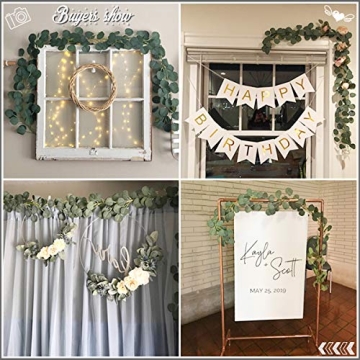 PARTY JOY Artificial Vines Faux Silk Eucalyptus Garland Greenery Wedding Backdrop Arch Wall Decor (Green Normal Package, 1)