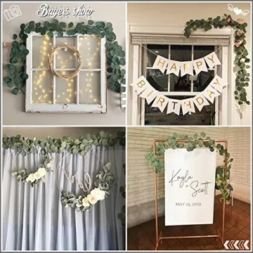 PARTY JOY Artificial Vines Faux Silk Eucalyptus Garland Greenery Wedding Backdrop Arch Wall Decor (Green Normal Package, 1)