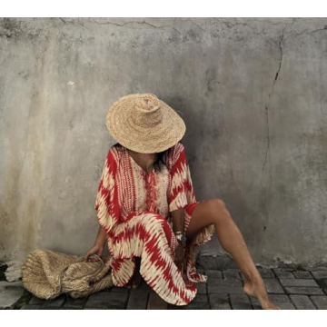 Bsubseach Kaftan Dresses for Women 2025 Plus Size Swimsuit Cover Up Tie Dye Caftan Maxi Dress Loungewear A-red