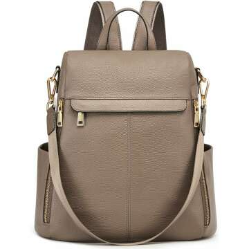Kattee Women's Anti-Theft Leather Backpack