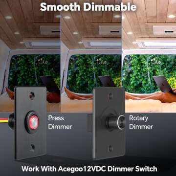 acegoo RV 2.75" Recessed LED Ceiling Light 12V Ultra-Thin Puck Light, Dimmable RV Lights Interior fo...