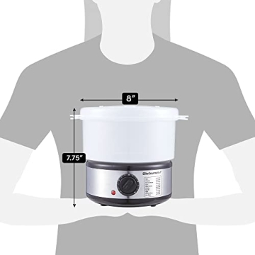 Elite Gourmet EST250 2.5 Quart Electric Compact Mini Food Vegetable Steamer, 400W with BPA-Free Tray, Auto Shut-off 60-min Timer, Veggies, Seafood, Chicken, Egg Cooker and more