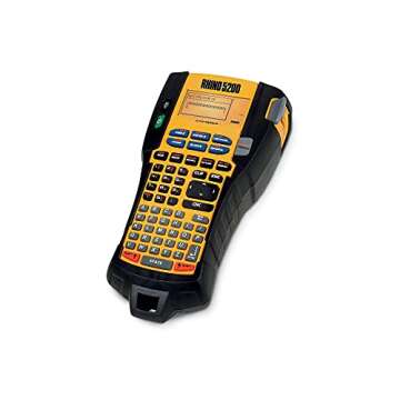 DYMO 1756589 Rhino 5200 Industrial Label Maker Kit, 5 Lines, 4 9/10w x 9 1/5d x 2 1/2h
