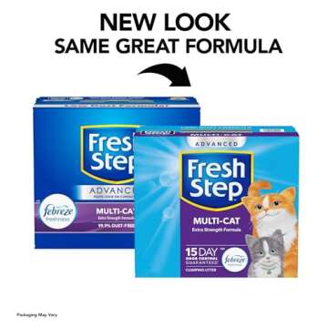 Fresh Step Clumping Cat Litter, Advanced, Multi-Cat Odor Control, Extra Large, 37 Pounds total (2 Pa...