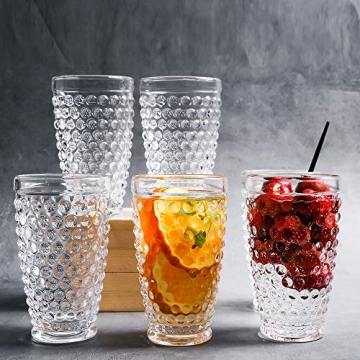 Premium G Hobnail Highball Glasses Set | 6 Pcs