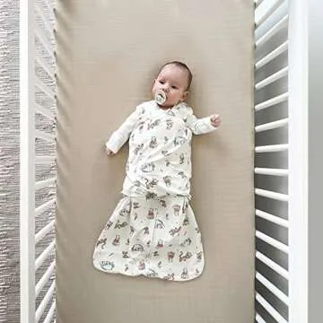 HALO Disney Baby 100% Cotton Sleepsack Swaddle, 3-Way Adjustable Wearable Blanket, TOG 1.5, Winnie Frolic, Newborn, 0-3 Months