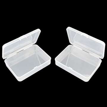 Thintinick 8-Pack Rectangular Plastic Storage Containers Box with Hinged Lid for Beads and Crafts, 4.5 x 3.3 x 1.1 inch / 115 x 85 x 28 mm (Translucent)