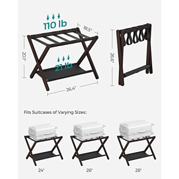 SONGMICS Luggage Rack Stylish and Durable Suitcase Stand