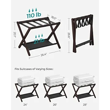 SONGMICS Luggage Rack Stylish and Durable Suitcase Stand