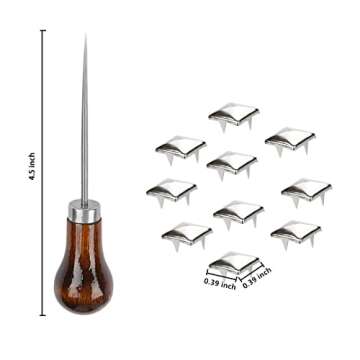 TUZAZO 500 Pieces 10 mm Square Pyramid Studs for Clothing Bag Leather Shoes Punk Rock Jewelry Craft,...