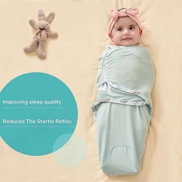 ZIGJOY Swaddle Blanket Cotton Knit Baby Wrap 0-3Months, 0.5 Tog Newborn Wearable Swaddle Sleep Sacks...