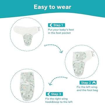 ZIGJOY Swaddle Blanket Cotton Knit Baby Wrap 0-3Months, 0.5 Tog Newborn Wearable Swaddle Sleep Sacks，Adjustable 2 Pack Infant Sleep Sack for Baby Boy Girl（Green）