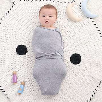 ZIGJOY Swaddle Blanket Cotton Knit Baby Wrap 0-3Months, 0.5 Tog Newborn Wearable Swaddle Sleep Sacks，Adjustable 2 Pack Infant Sleep Sack for Baby Boy Girl（Green）