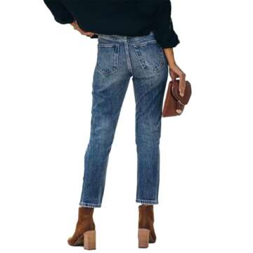 Stylish Lesore Women's High Rise Distressed Capris