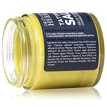 Ora's Amazing Herbal Tattoo Salve, Tattoo Aftercare Balm Cream Healing Ointment, Tattoo Care Brighte...