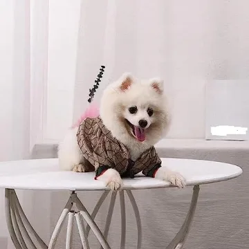 HQREA Dog Hoodie Luxury Dog Clothes Winter Dog Jacket Classic Designer Small Dog Coats Warm Pet Dog Coat Zipper Design Easy On/Off French Bulldog Teddy Pug Puppy Clothes(S)