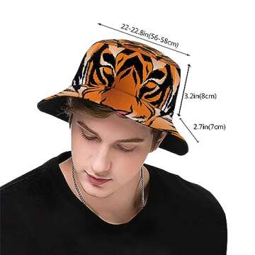 AIMASTZ Bengal Tiger Bucket Hat Unisex Outdoor Summer Beach Sun Hat Packable Fisherman Cap