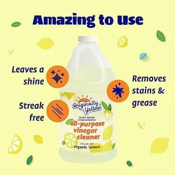 Originally Yellow All-Purpose Cleaning Vinegar for Home Floor Cleaning Solution with Distilled Vineg...
