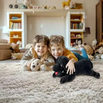 LotFancy Dog Stuffed Animal, 21 inch Black Lab Plush Dog, Realistic Stuffed Dog, Puppy Plush Toy for Kids